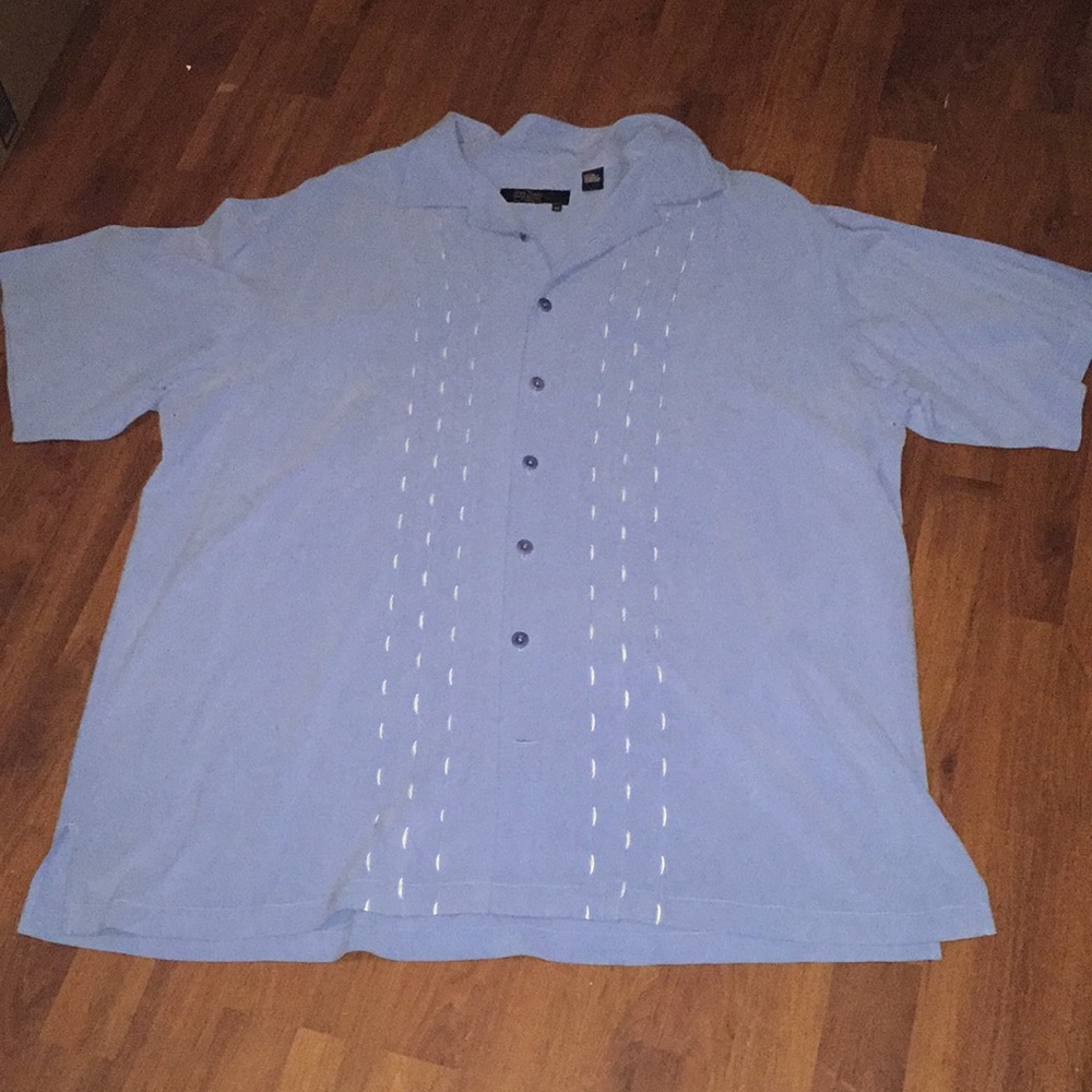 Blue buttoned up shirt